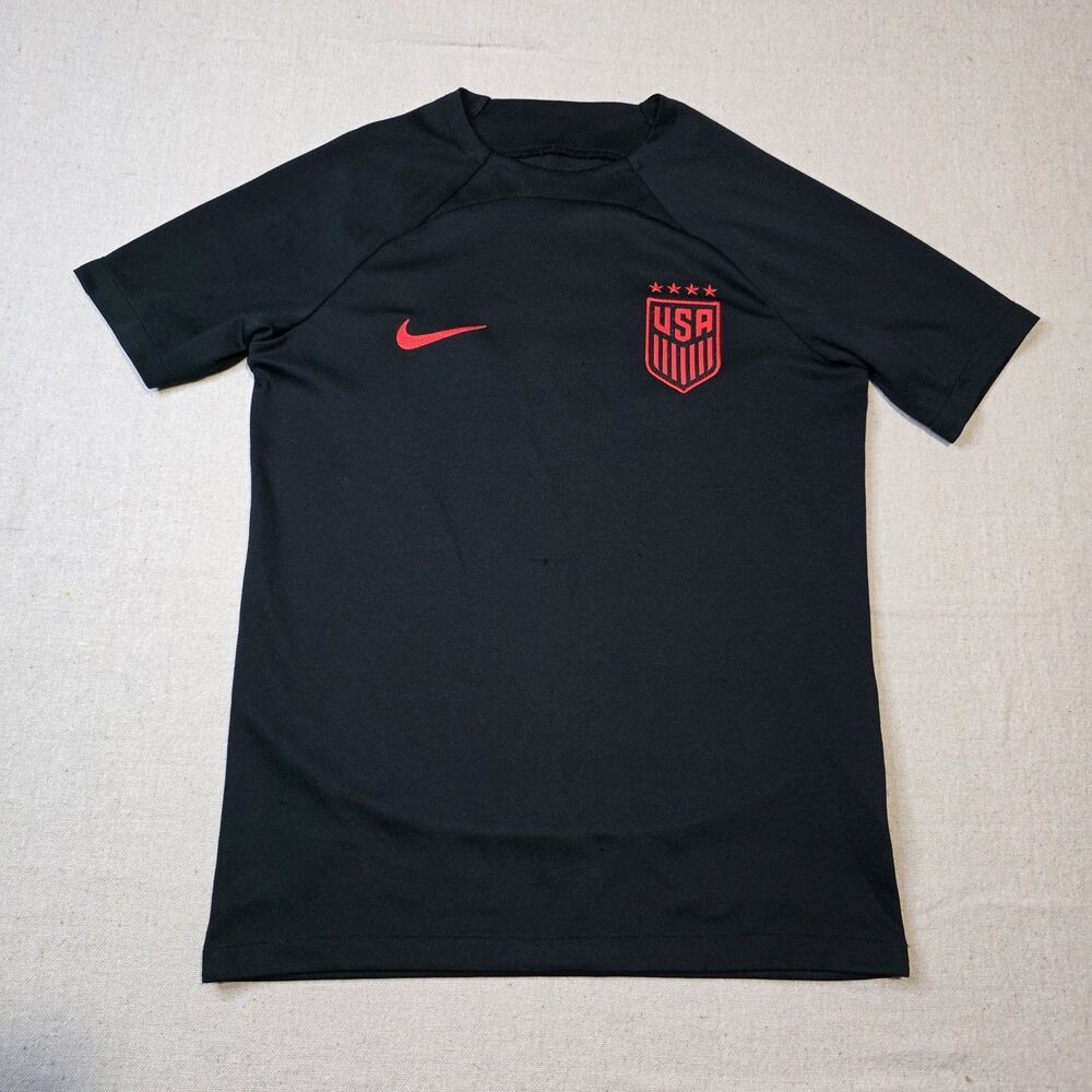 Nike USWNT USA Soccer Dri-FIT Strike Top Black And Red Short Sleeve Youth Large